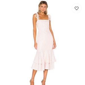 Nbd X wisdom midi stripped dress in blush